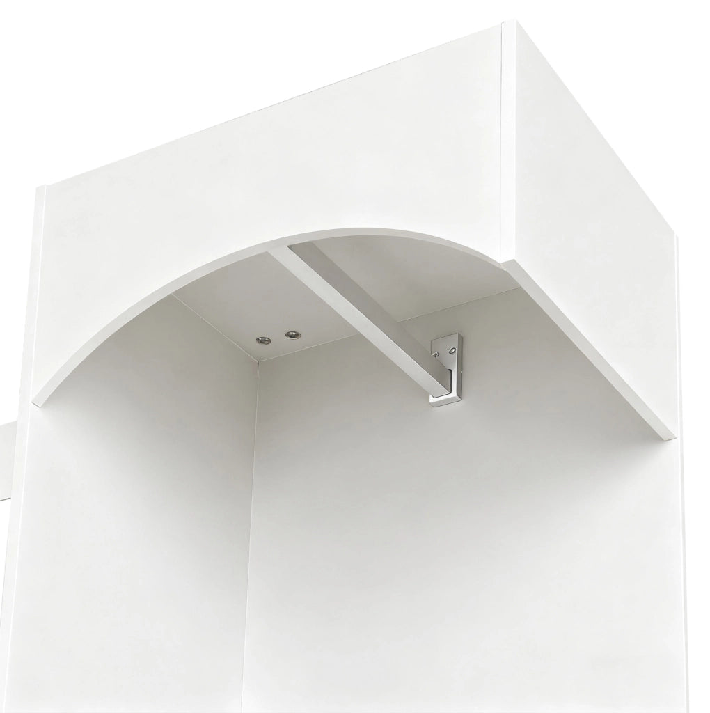 Mobile ingresso multifunzione bianco 110 x 33 x 185;5 cm in MDF con specchio e scarpiera