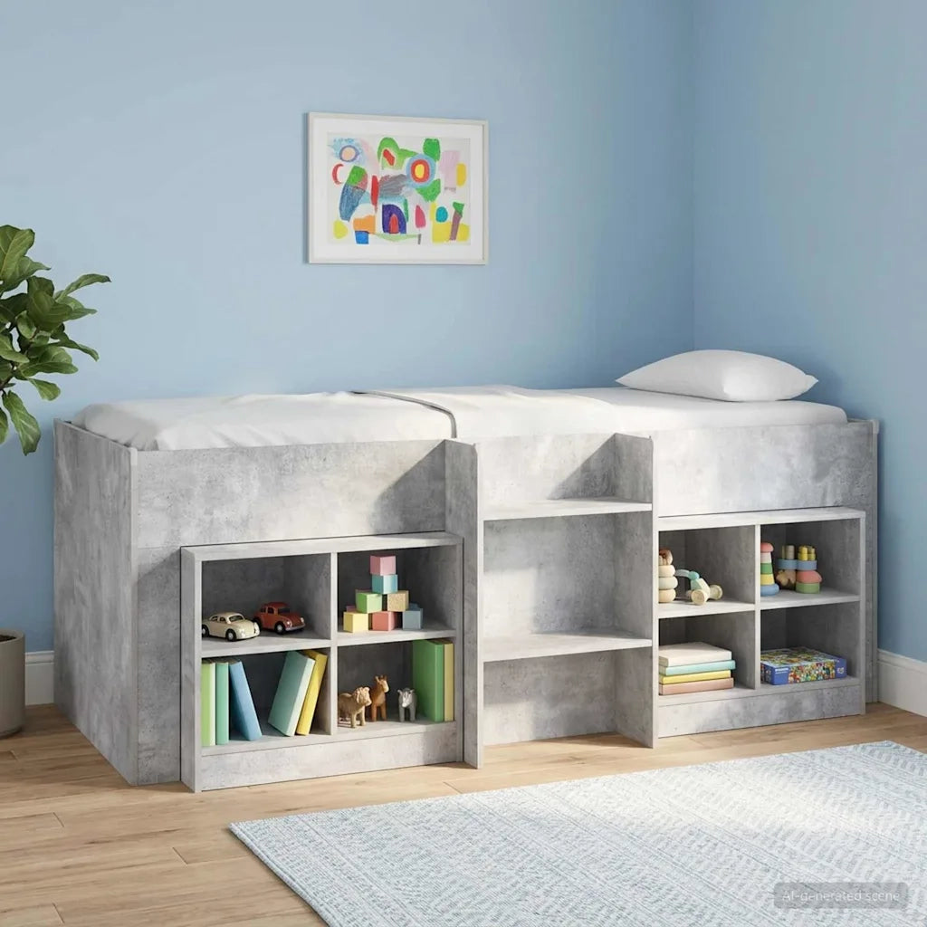 Letto Alto per Bambini Grigio Cemento 90 x 200 cm 3422558