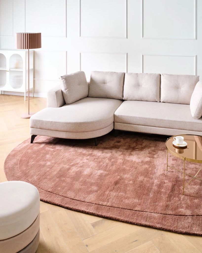 Tappeto Marrone Viscosa e Lana Forma Irregolare 200 x 300 cm Stile Moderno Glam