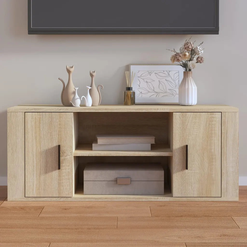 Mobile per TV Rovere Sonoma 100x35x40 cm Legno Multistrato cod mxl 26681