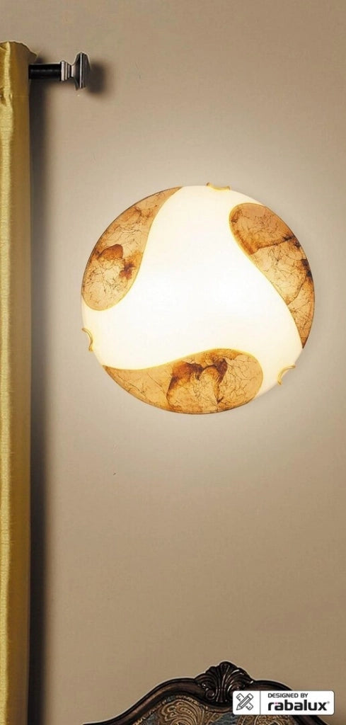Plafoniera Rabalux Art Gold vetro bianca oro 40 cm 2xE27