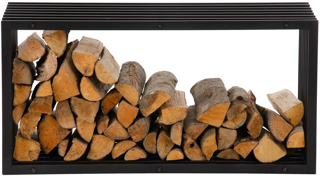 Portalegna IRVING in metallo nero opaco 40x50x100 cm
