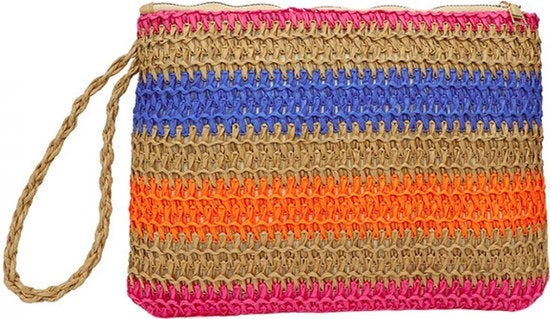 Borsa a tracolla - borse clutch - 29 x 21 x 2 cm - Borsa - clutch trendy - borsa a tracolla crossbody - Borsa di paglia - Stro - Stile bohemian Estate Mare - Borsa per donne Ragazze