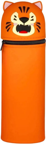 Etui in silicone con disegno di tigre, etui in silicone con disegno di tigre, etui in silicone morbido per penne, etui unisex con capacità e contenitore per penne, etui con disegno di animali kawaii, regali per bambini (tigre)