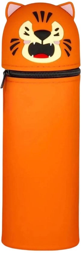 Etui in silicone con disegno di tigre, etui in silicone con disegno di tigre, etui in silicone morbido per penne, etui unisex con capacità e contenitore per penne, etui con disegno di animali kawaii, regali per bambini (tigre)