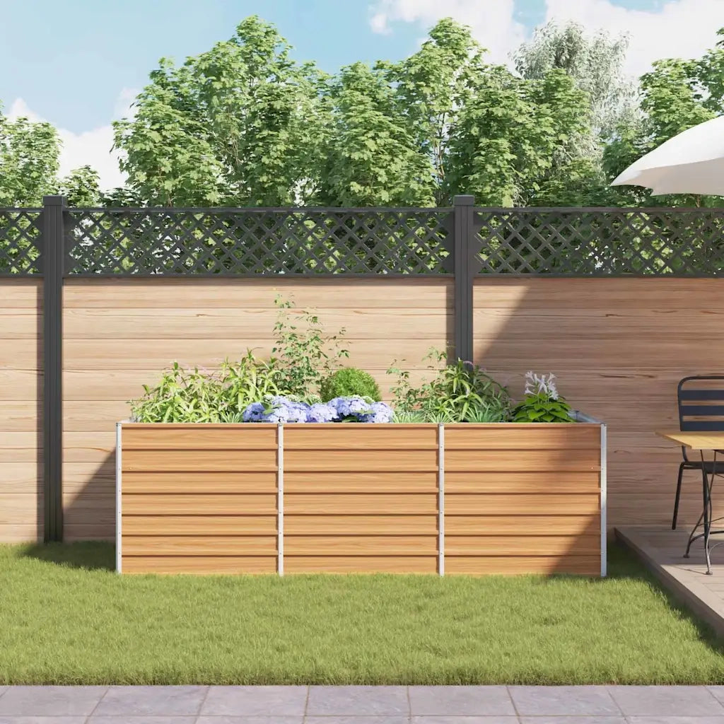 Fioriere | Cassetta per fiori | Letto rialzato da giardino Marrone Chiaro 240 x 80 x 77 cm