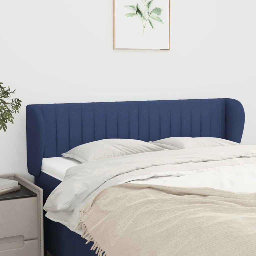 Testiera | Testata ad Orecchio Blu 147x23x78/88cm in Tessuto