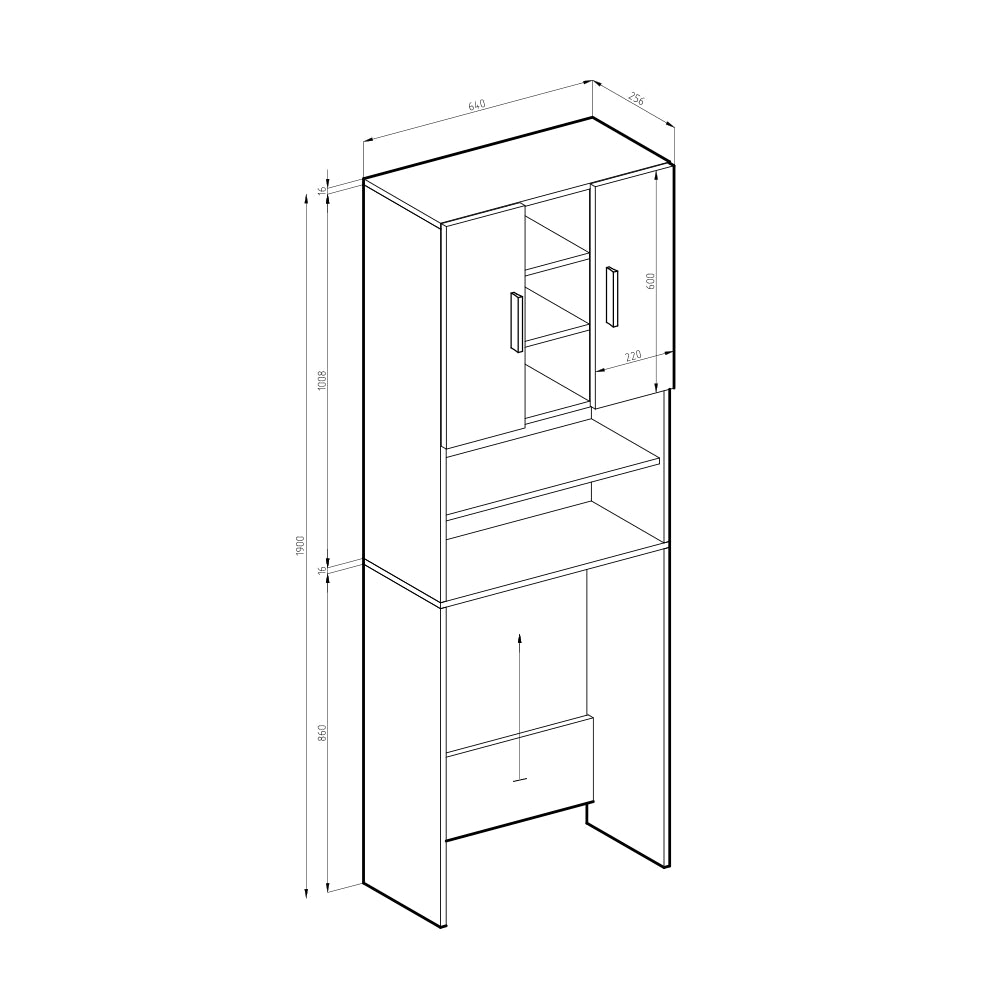 Vicco Mobile lavatrice Sonoma 64 x 190 cm