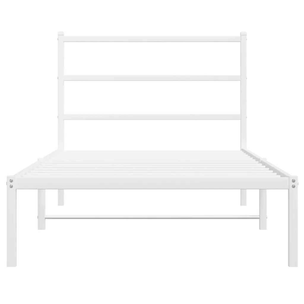 Giroletto con Testiera Metallo Bianco 100x190 cm 355408