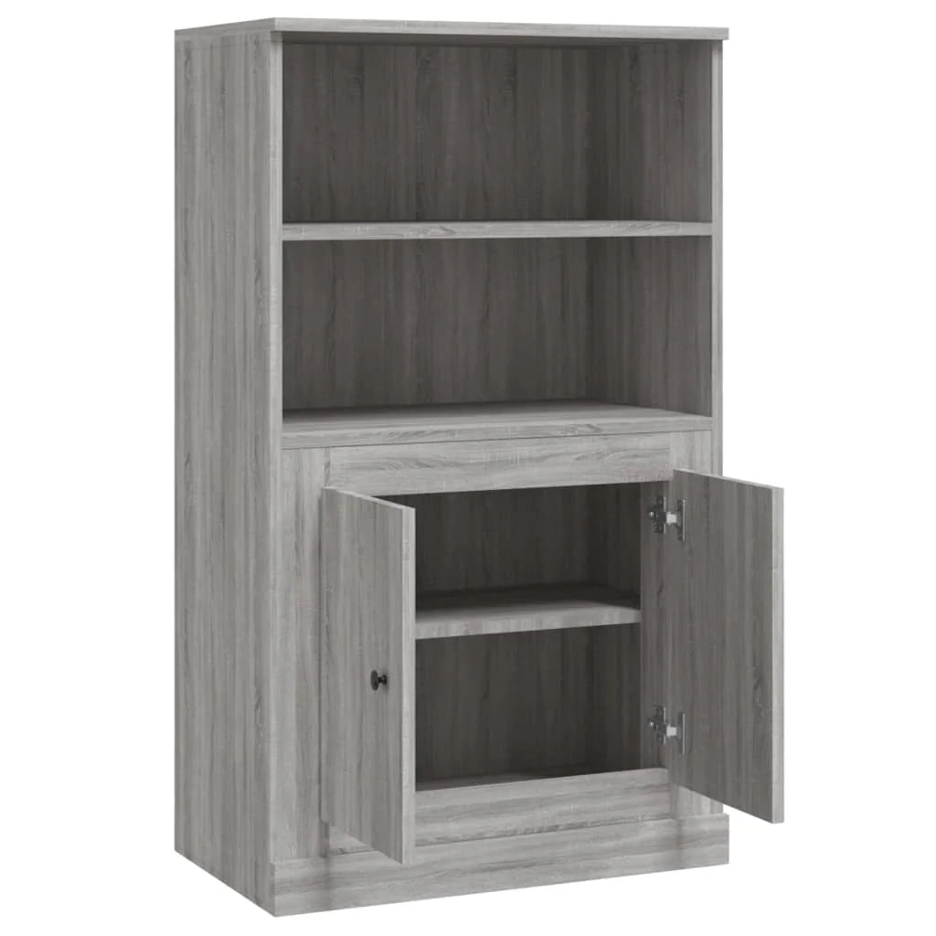 Buffet credenza cassettiera mobiletto mobile contenitore organizer cucina soggiorno salotto rovere Sonoma alto 60 x 35,5 x 103,5 cm legno ingegnerizzato grigio 02_0035378