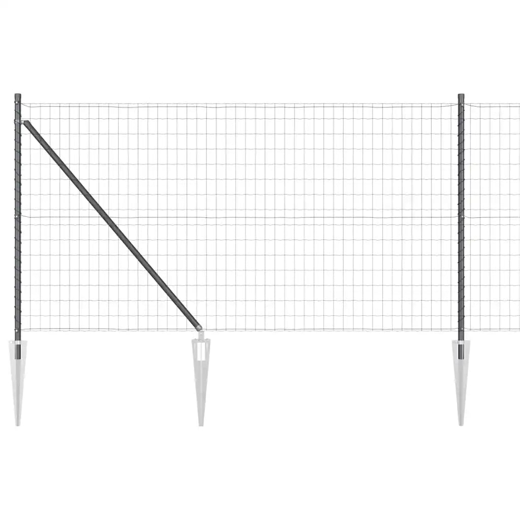 Recinzione con Posto Grigio 1 x 25 m Acciaio e PVC