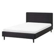 Letto matrimoniale in tessuto nero 120 x 200 cm con rete stile contemporaneo