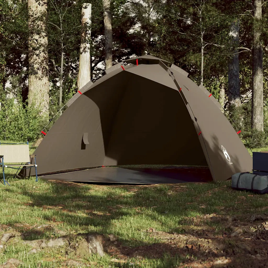 Tenda da Pesca 4 Persone-Tenda da campeggio Verde Oliva a Rilascio Rapido 364239