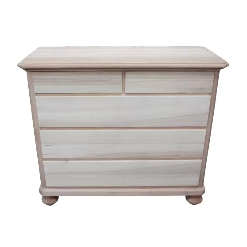 cassettiera classica 5 cassetti legno grezzo 116x51x101 (452) - Mobili 2G