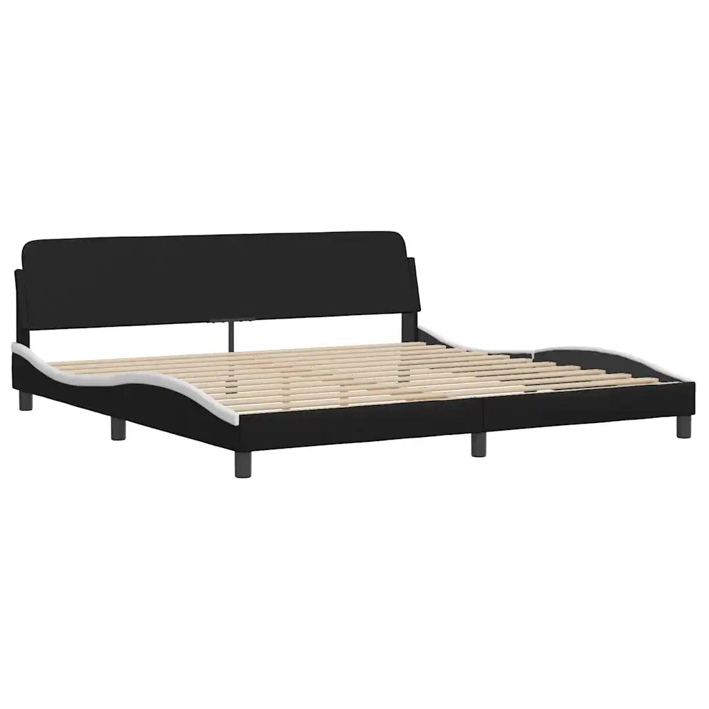 Giroletto Viana senza Materasso Bianco e Nero 200x200 cm in Similpelle 3208122