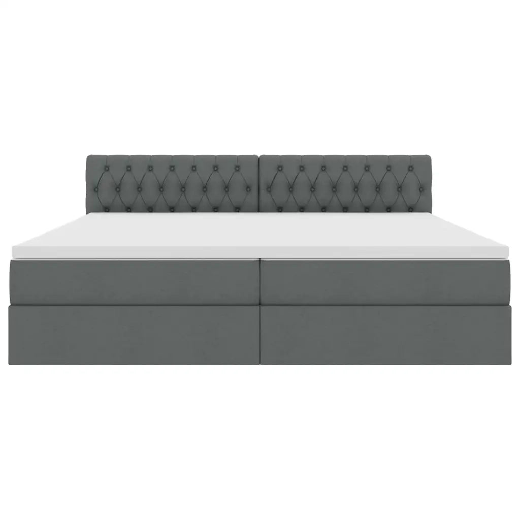 Letto con contenitore e materasso Grigio scuro 200 x 200 cm