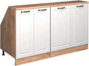 Set di mobili sottotetto Rion, Bianco casa di campagna, 140 cm Set di 2 carcasse armadio profondità 60 cm, adatto per il salvaspazio sotto tetti spioventi