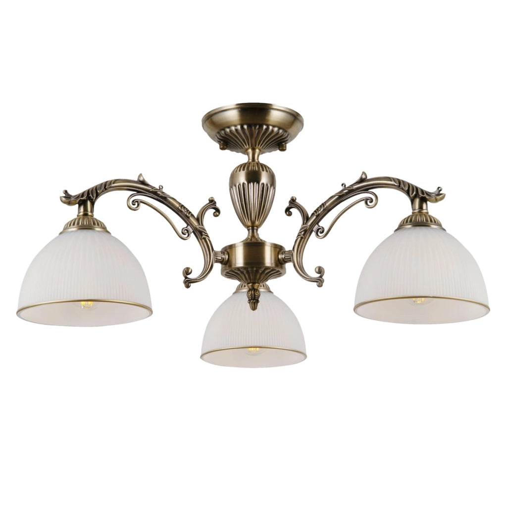 Plafoniera Italux Feneza ottone/bianco LED 3xE27 metallo 60cm