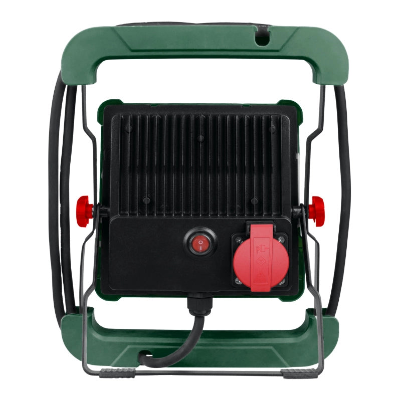 Faro LED 50W con presa 230V verde orientabile IP54