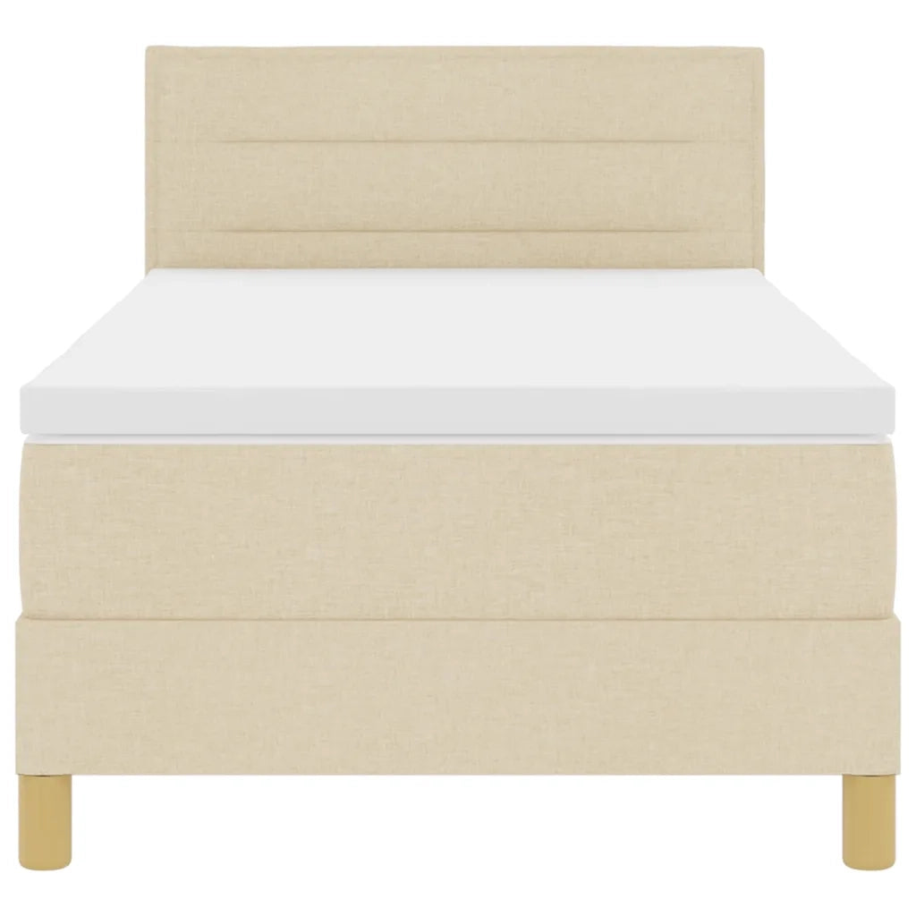 Letto a molle con cuscino Crema 90 x 190 cm Tessuto 3338809