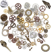 Accessori steampunk - assi di bicicletta metalliche - decorazioni da parete antiche - accessori artigianali - decorazioni DIY - gioielli - 76 pezzi.