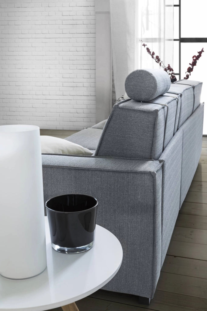 Divano fisso Ayramah, Divano a 2 posti Large, Made in Italy, SofÒ  Soggiorno in tessuto, con Braccioli slim, cm 180x95h90, Grigio