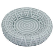 Trade Shop - Piatto Piattino Porta Sapone Saponetta Bagno Ceramica Grigio Effetto Rete 79280 -