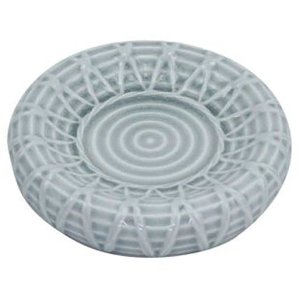Trade Shop - Piatto Piattino Porta Sapone Saponetta Bagno Ceramica Grigio Effetto Rete 79280 -