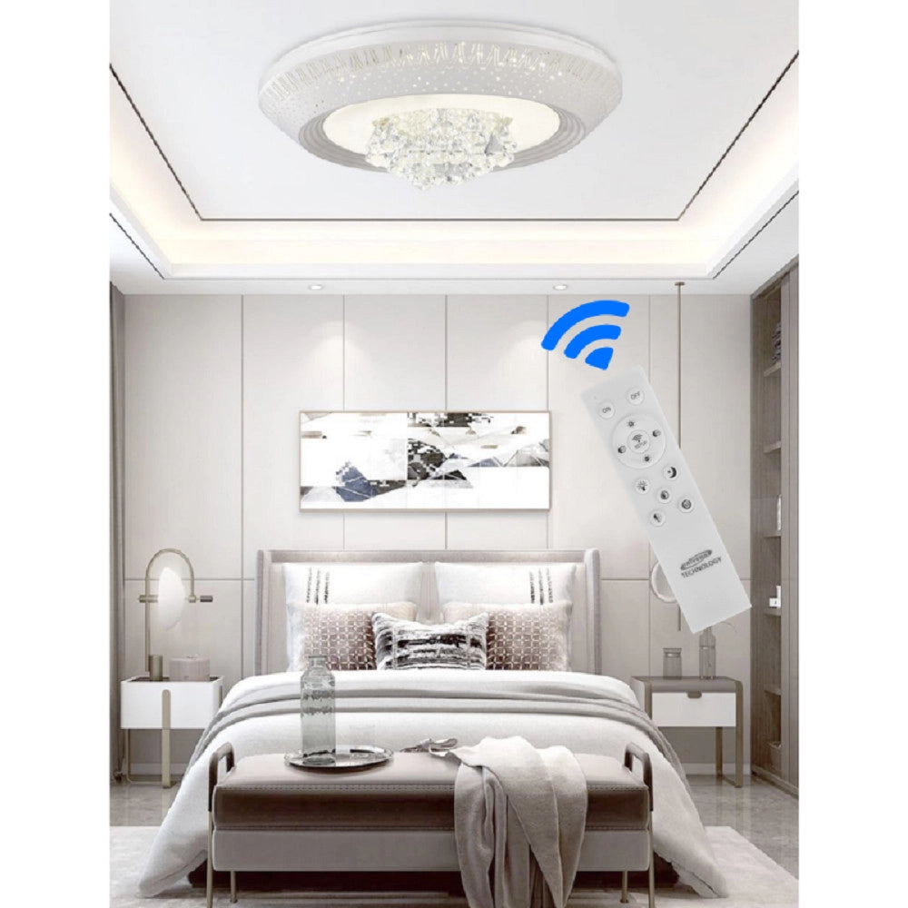Trade Shop - Plafoniera 166 Watt Lampadario Soffitto Mille Una Notte 3 Toni Luce Telecomando -