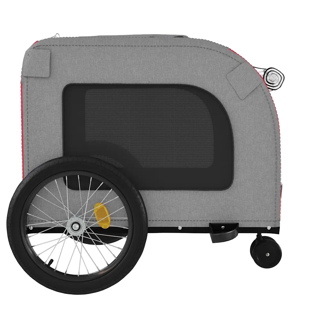 Rimorchio da Bici per Animali Rosso e Grigio Oxford e Ferro CFW5669701