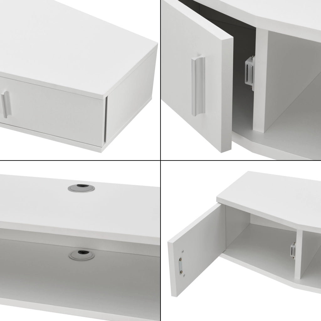 Mensola TV Tørring Sospesa a Muro 17,5 x 110 x 30 cm Bianco [en.casa]