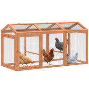 Pollaio da giardino con trespolo e doppie porte ¨C Xylo ¨C legno e metallo, 156x70,5x84 cm, arancione