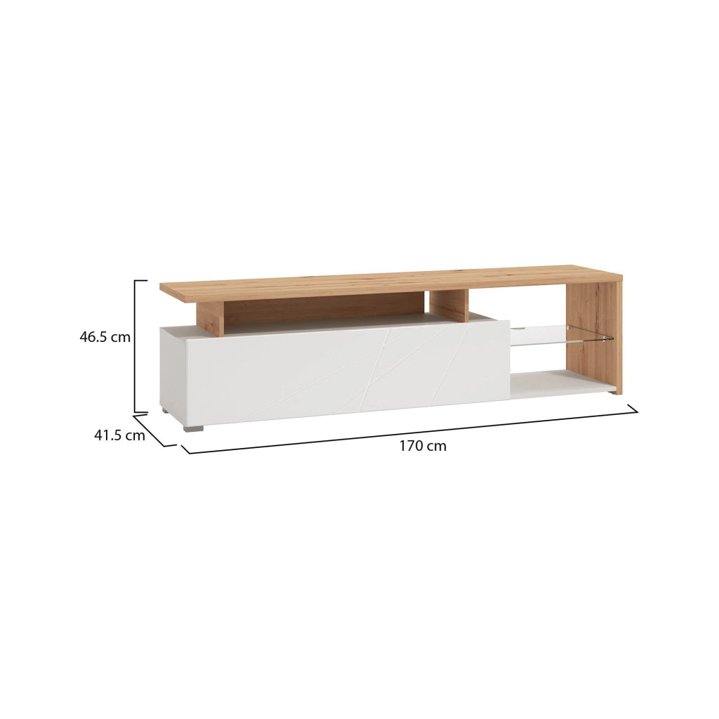 Induno, Mobile Porta tv Cassetti, 170x41.5x46.5h cm Bianco