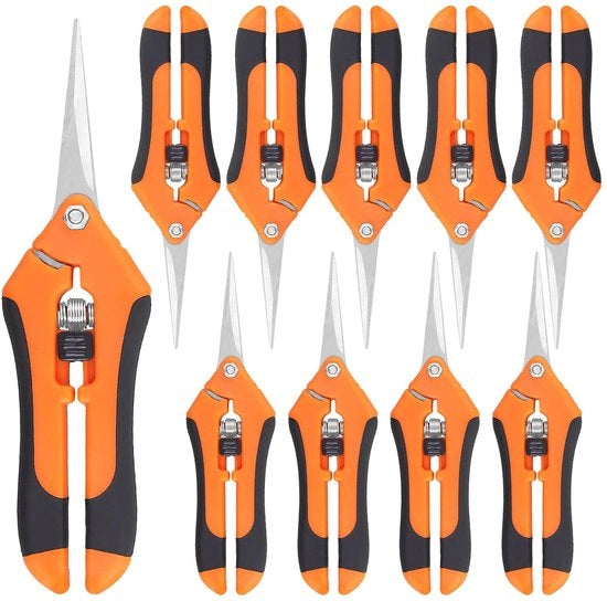 Snoeischaar per Giardino - 10 Pezzi - Fornello per Fiori - Snoeischaar Manuale - Maniglie Ergonomiche - Acciaio Inossidabile - 16,5 cm - Fornello per Giardino