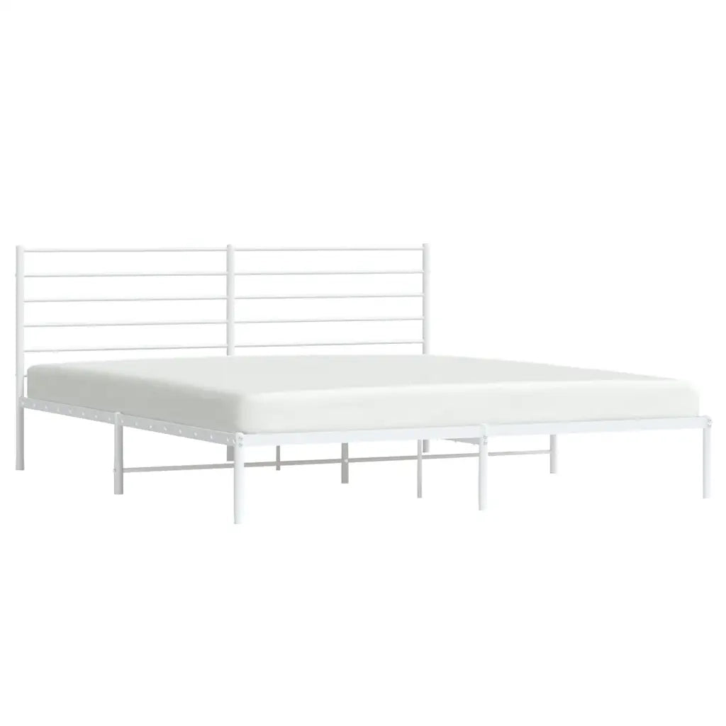 Giroletto con Testiera-Struttura letto con testiera Metallo Bianco 183x213 cm 455904