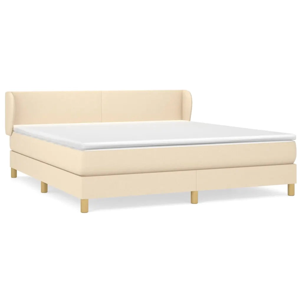 Giroletto a Molle con Materasso Crema 160x200 cm in Tessuto