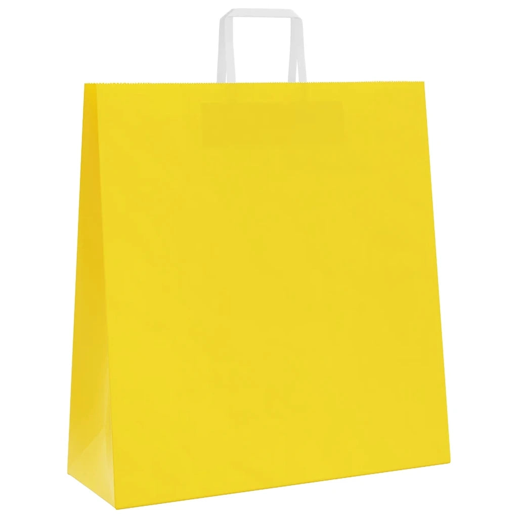 Sacchetti di Carta 250 pz con Manici Gialli 45x17x48 cm 4102017