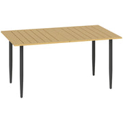 Tavolo da giardino 150x90cm tavolo da balcone in acciaio impermeabile tavolo balcone con foro per ombrello marrone