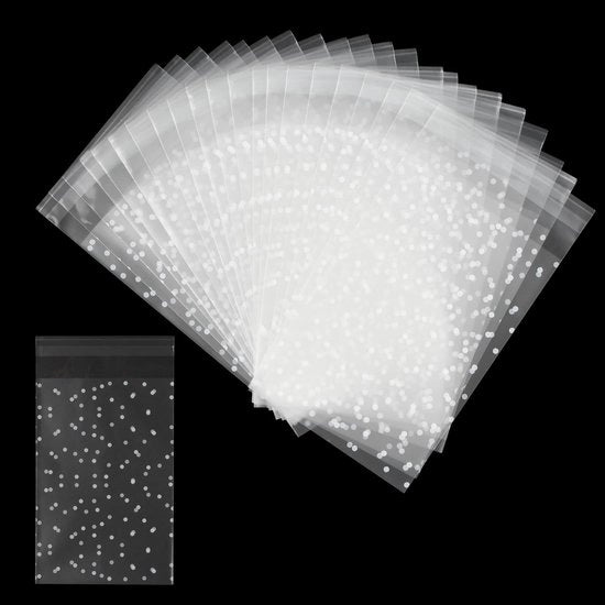 Zaketti trasparenti autoadesivi - 200 pezzi - Dimensioni 10 x 15 cm - Fatto di OPP di alta qualità - Adatti per confezionare biscotti e dolci