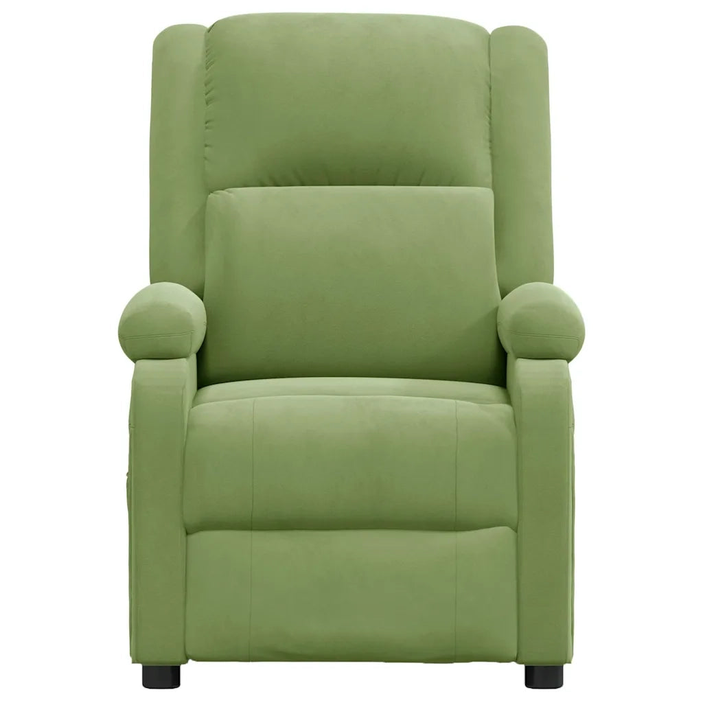 Divano Sedia-Poltrona Reclinabile Verde Chiaro in Velluto 710449