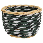 Cesto in legno e corda di carta verde D21x13