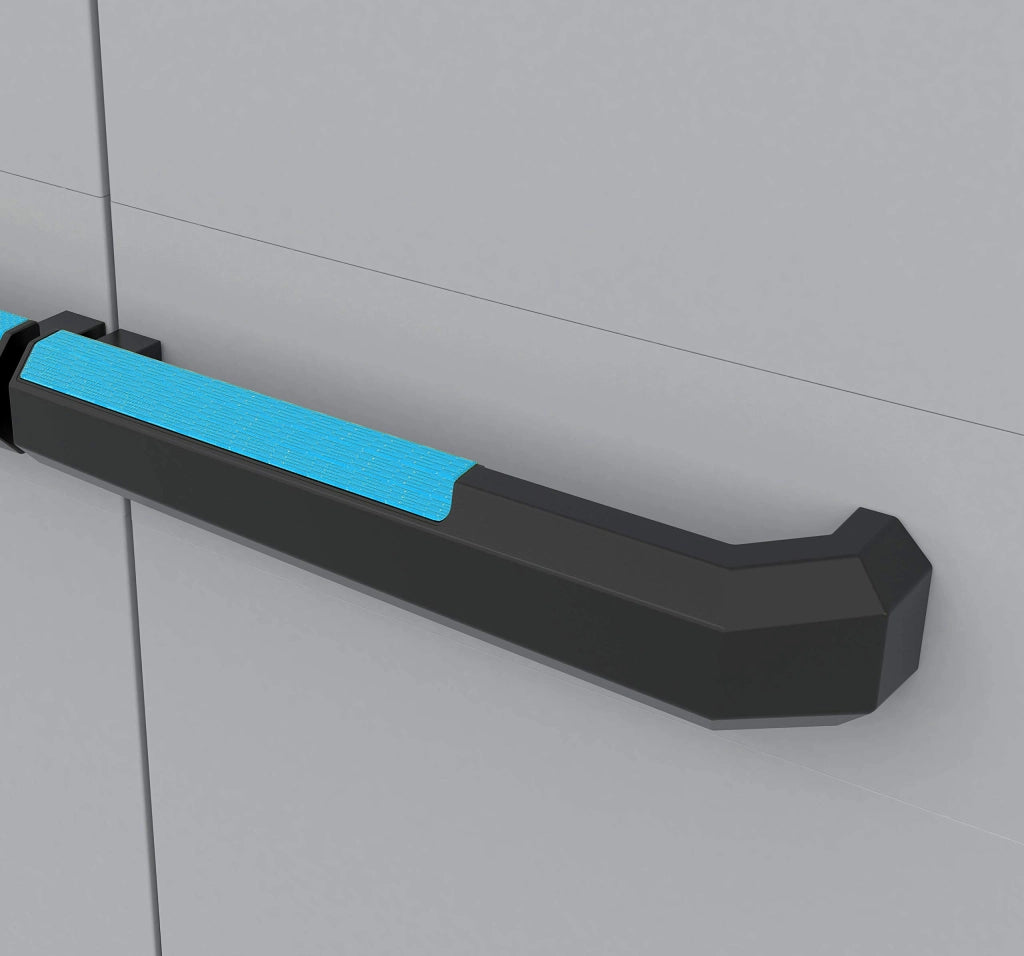 Armadio Basso in Resina per Esterno con 1 Ripiano Regolabile Colore Grigio e Nero Linear Keter