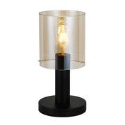 Lampada da tavolo moderna Italux Sardo nero ambra E27