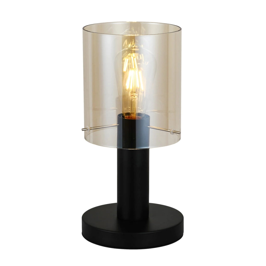 Lampada da tavolo moderna Italux Sardo nero ambra E27