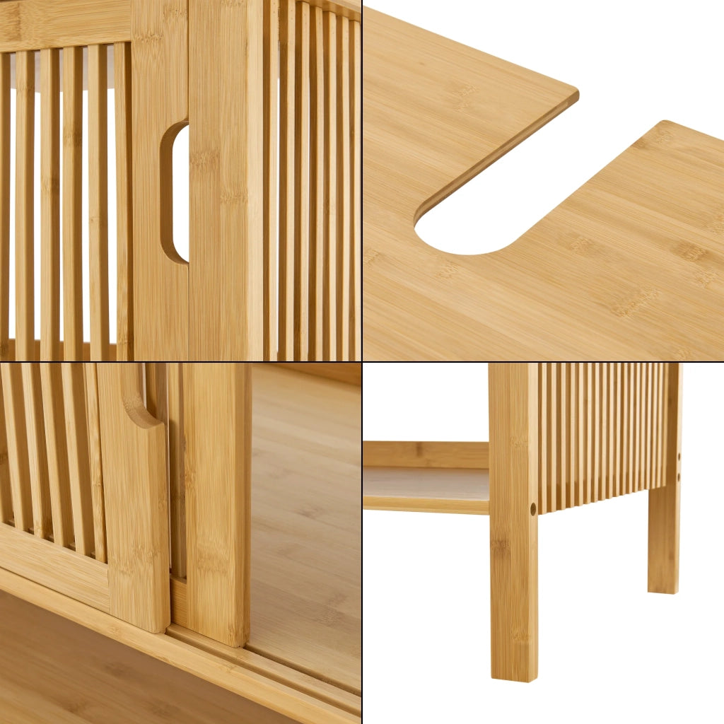 Mobiletto sottolavabo per bagno design bambù 60 x 100 x 45 cm finitura naturale 03_0009979