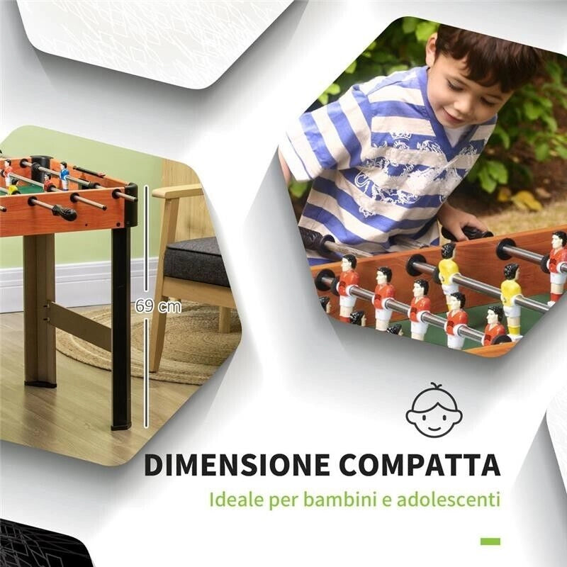 BILIARDINO CALCIO BALILLA PER BAMBINI CON MANOPOLE ANTISCIVOLO 118X104X69 CM
