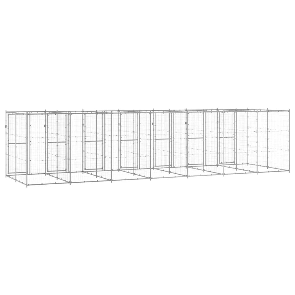 Recinto per animali da esterno per cani in acciaio zincato 16,94 m² 02_0000409