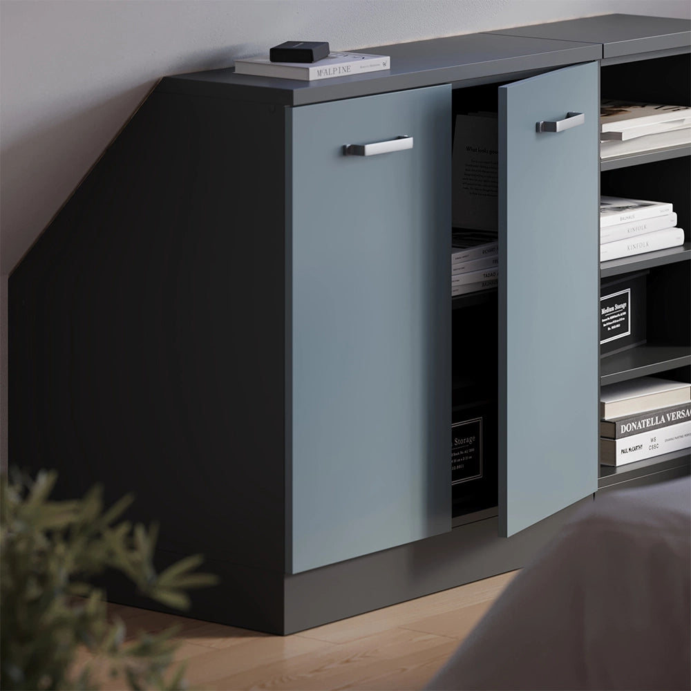 Mobile sottotetto Rion Grigio-blu/Antracite 80 x 83.8 cm con 2 porte, carcassa 60 cm profondità Vicco