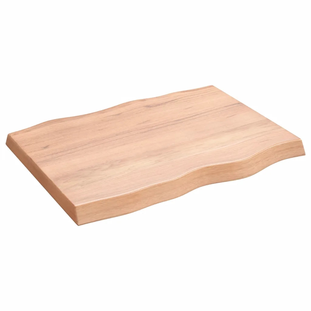 Piano Tavolo Marrone Chiaro 80x60x(2-6) cm Rovere Non Trattato 363946