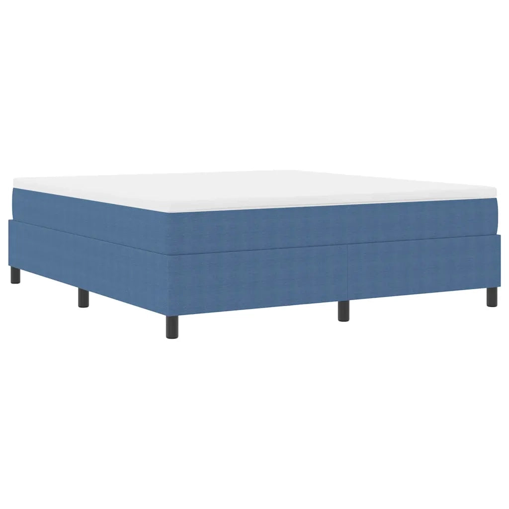 Letto a molle Blu e Bianco 180 x 200 cm Tessuto in Cords 3337480